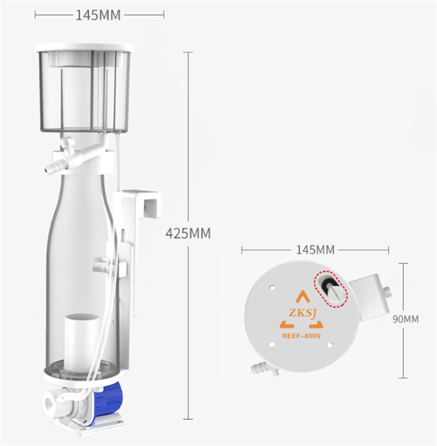 ZKSJ Reef 80IN Mini DC 迷你蛋白質分離器｜內置式安裝｜適合 100L 或以下海水缸
